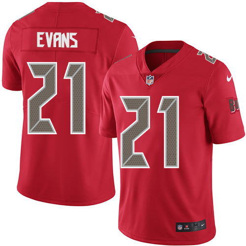 Nike Buccaneers #21 Justin Evans Red Men's Stitched NFL Limited Rush Jersey